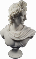 Apollo - Scultura Statua Greco Antico Dio Del Sole E Della Poesia Grande Busto