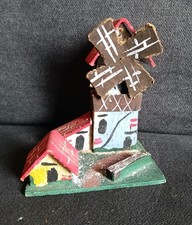 Mulino con casette presepe vintage in cartone Natale Molino