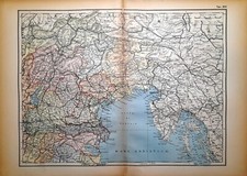 Carta geografica antica ITALIA NORD EST post SECONDA GUERRA MOND. 1945 Old map