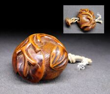 Antico Edo giapponese stile raro NETSUKE mandarino e castagno XIX secolo per ...