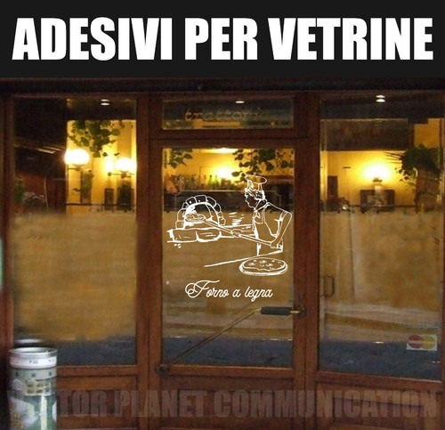 Adesivo vetri pizzeria pizza - adesivo,