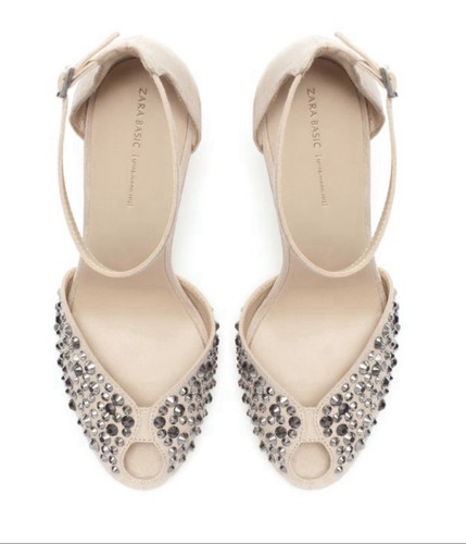 Zara beige suede studded - beige,