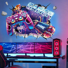 Adesivi Murali Grande Gioco 3D, Adesivi Da Parete Controller Gamer, Decorazione 