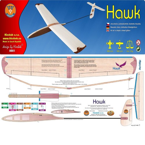Hiesbok hawk model glider - hawk,