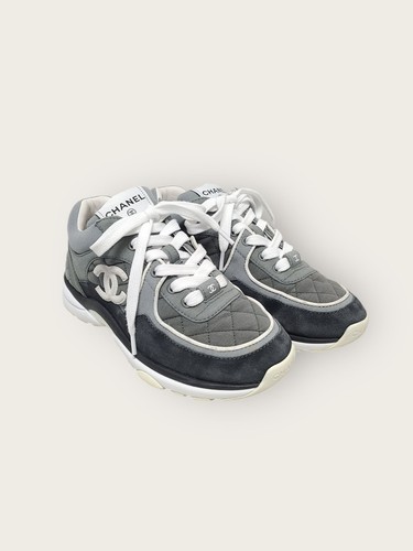 Chanel baskets daim - chanel, gris