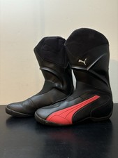 Stivali moto Puma Ducati in pelle nero rosso