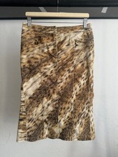 Roberto Cavalli Animalier Denim Skirt - Size M - Excellent Condition