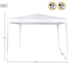 Gazebo Aktive 300 x 250 x 300 cm Bianco Plastica perfetto per Giardino o mare