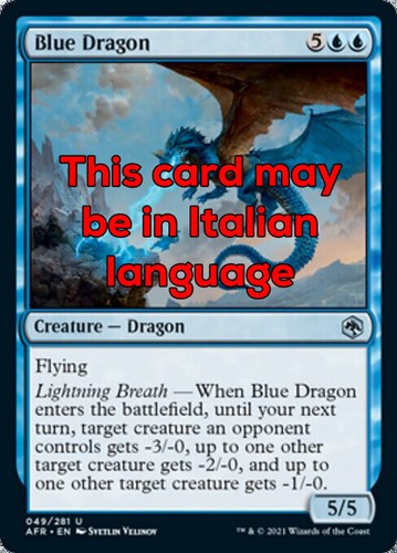 Mtg blue dragon foil - exc,