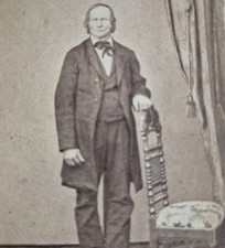 Antique CDV Man Next to Chair