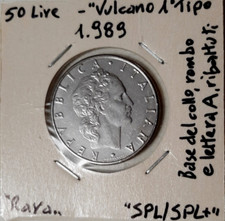 50 LIRE 1989 - BASE COLLO, ROMBO E LETTERA A RIBATTUTI - REPUBBLICA ITALIANA