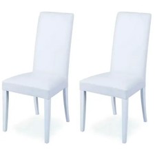 2 Sedie Ecopelle Bianche
