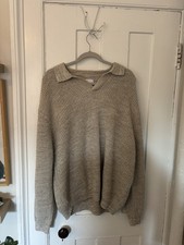 Maglione da pescatore ASOS beige a costine, taglia media