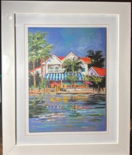 Dipinto casa costiera firmato