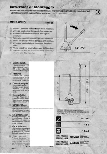 Istruzioni antenna universale