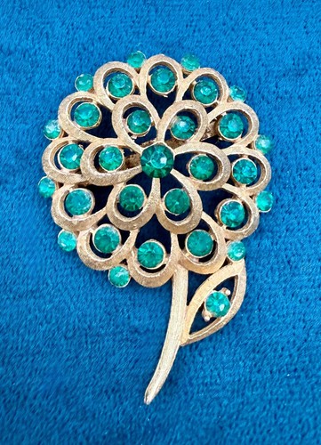 Spilla vintage fiore strass