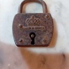 Antico Vecchio Lucchetto  Con Corona (senza Chiave!) 