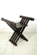 ANTICA SEDIA POLTRONA SAVONAROLA 1800/900 PIEGHEVOLE TORNITA LEGNO CHAIR 