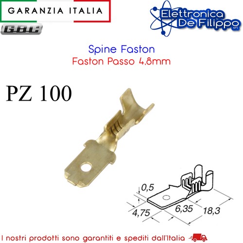 100 spine faston passo - spine, 4,8mm
