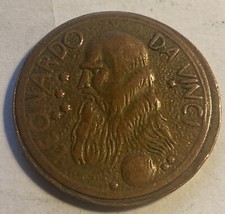 Leonardo da Vinci CHOMUNIS NEVINCIIS sigillo Comune di Vinci gettone Medaglia