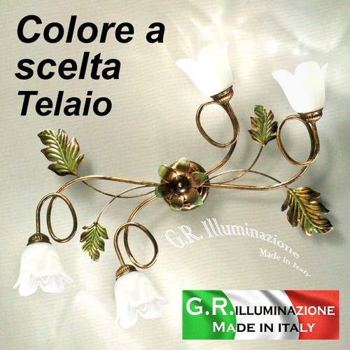 Plafoniera ferro battuto 4 - in,