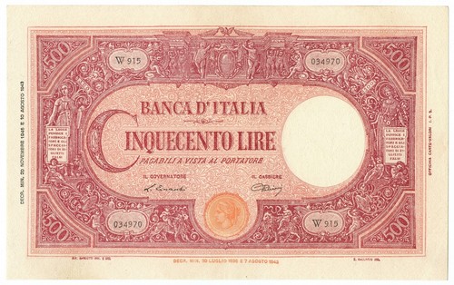 500 lire barbetti grande - 500,