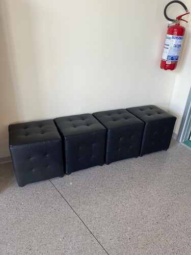 Pouf cubo similpelle nera - pouf,