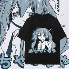 T-Shirt Hatsune Miku Anime - T-Shirt Unisex Nera, Manica Corta, Taglie XS-4XL, Nuova