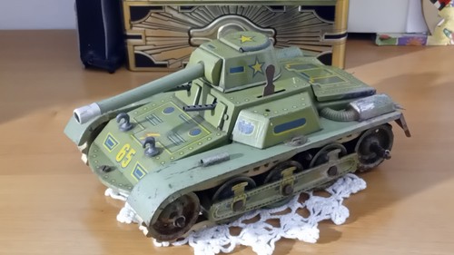 Tin toy western germany tank - tin, germany: