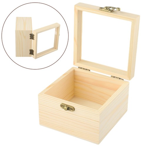 Scatola legno tela bianca - legno,