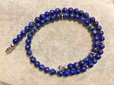 Collana Girocollo Uomo Pietra Naturale Lapislazzuli acciaio Blu 6mm 8mm 10mm