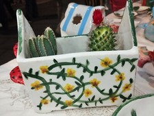 Vaso Porta Piante In Ceramica natura fiori Fatto E Decorato A Mano Handmade