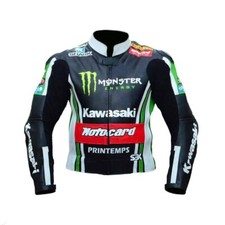 KAWASAKI Veste en Cuir de Moto