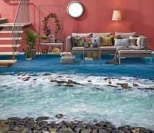 Carta da parati 3D Old Sea Stones R3292 pavimento murales carta da parati stampa murale Luna 24