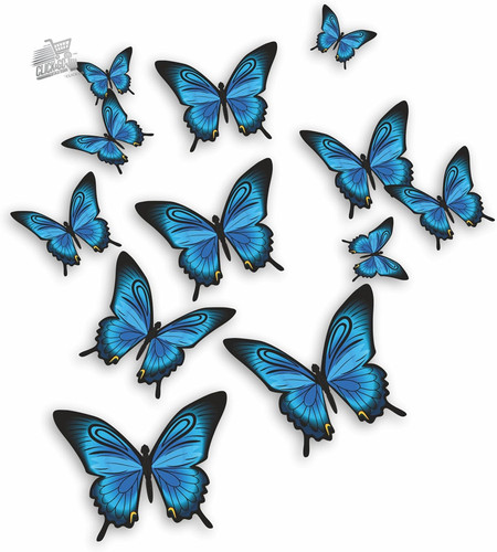 Adesivi farfalla blu vinile - adesivi,