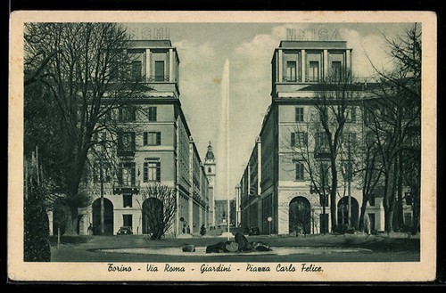 Cartolina torino via roma - via,