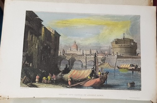 Incisione acquarellata roma - incisione,