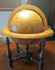 Mappamondo Da Tavolo In Legno Vintage