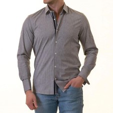 Camicia nera a quadri da uomo