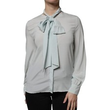 Top BALLANTYNE blu chiaro seta