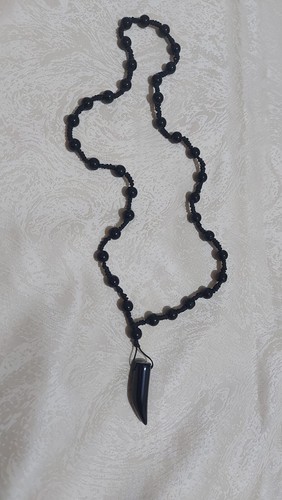 Collana uomo perline nere - collana,