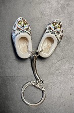 Vintage Keychain DUTCH CLOG SHOES Key Ring Windmills