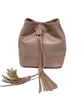 CHRISTIAN VILLA Borsa a tracolla con coulisse a 2 vie -- Rosa, graffi ad angolo