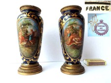 Paio Vasi Porcellana Cobalto