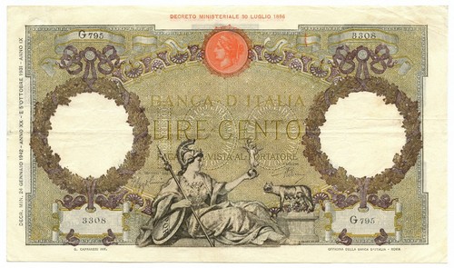 100 lire capranesi - 100, aquila