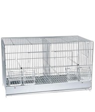 Gabbia doppia per uccelli in metallo con accessori in plastica Ferribiella 