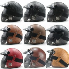 Casco Moto Retrò Crash Pelle