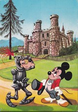 WALT DISNEY - Topolino e Pippo, Castello, Cartolina 1967