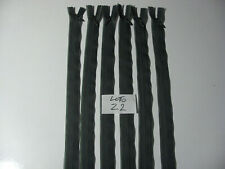 CERNIERE INVISIBILI CERNIERA ZIP LAMPO CM 30 YKK NAYLON 6 PEZZI COLOR LODEN Z2