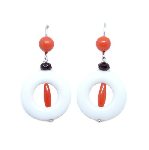 Orecchini corallo con - orecchini,